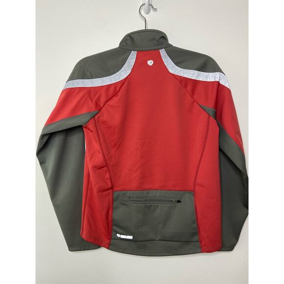 Pearl Izumi Cycling Top Long Sleeve Full Zip High Neck Color Block Red Gray M - Picture 5 of 9